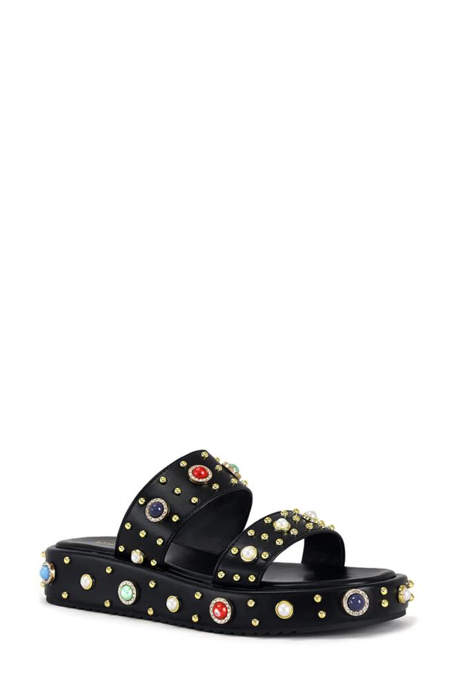 AZALEA WANG Platform Slide Sandal in Black Cover