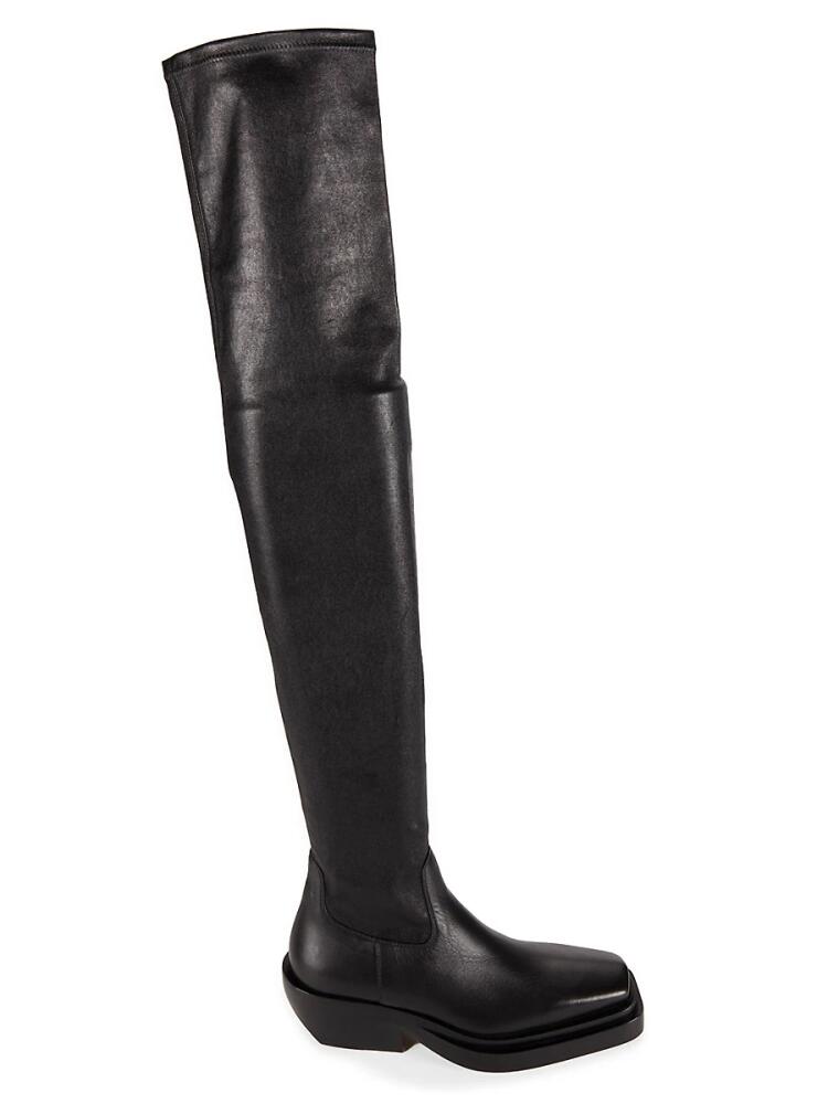 Bottega Veneta Women's Block Heel Over The Knee Boots - Black Cover