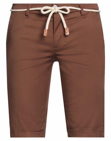 Imperial Man Shorts & Bermuda Shorts Brown Cotton, Elastane Cover