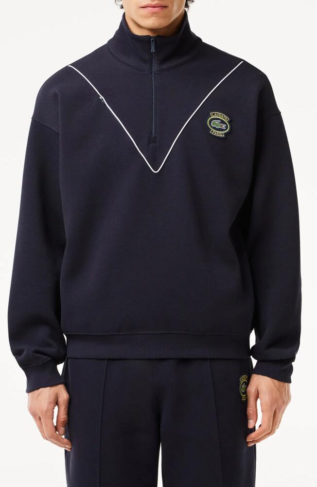 Lacoste Loose Fit Quarter Zip Pullover in Hde Abimes Cover