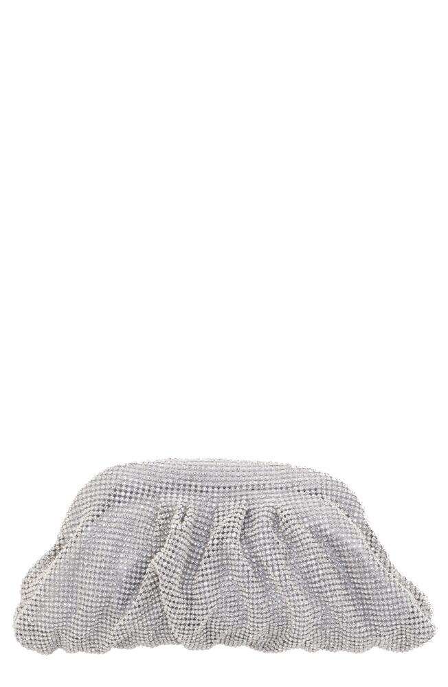 Nina Crystal Mesh Clutch in Silver Cover