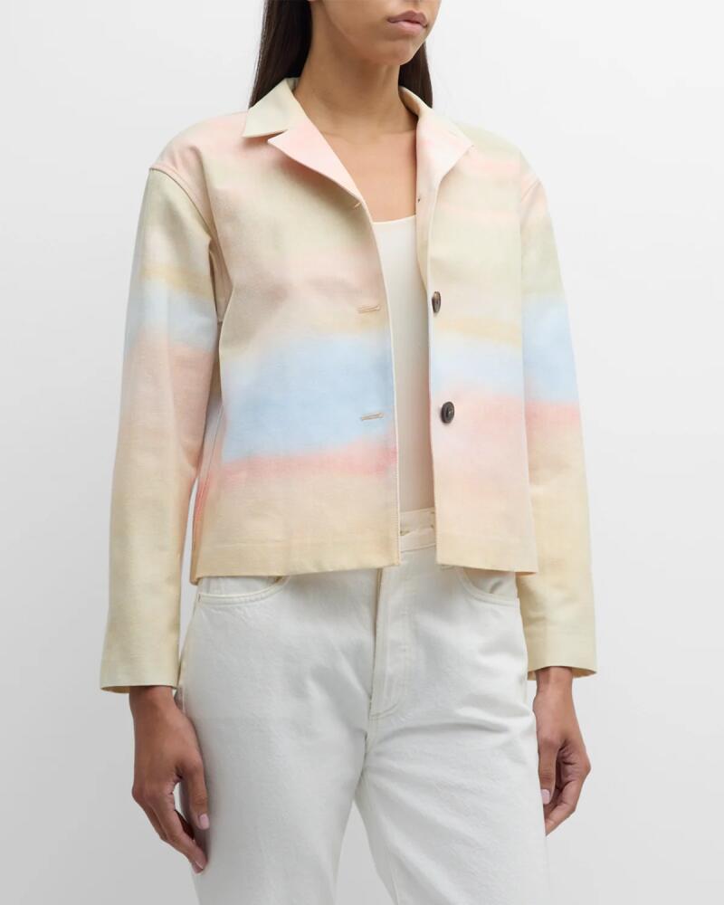 Lafayette 148 New York Cropped Horizon-Print Jacket Cover