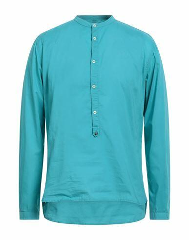 Officina 36 Man Shirt Turquoise Cotton Cover