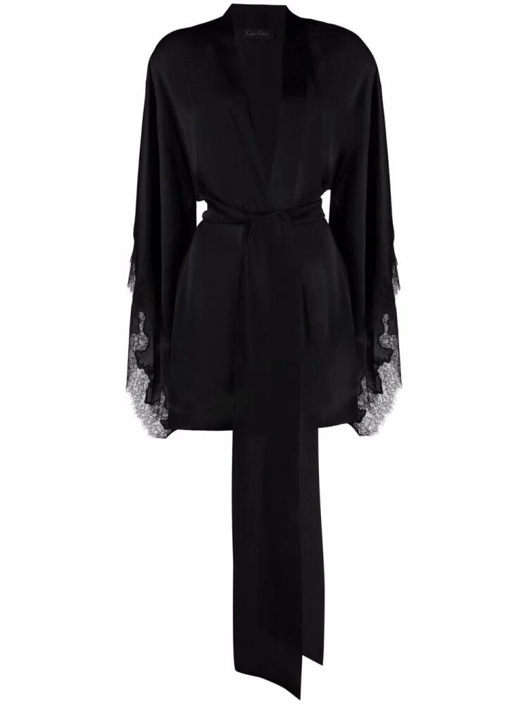 Carine Gilson floral-detail dressing gown - Black Cover