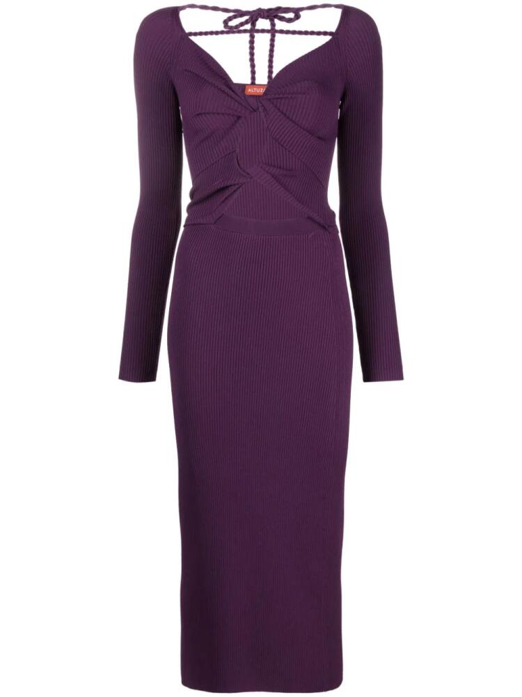 Altuzarra cut-out long-sleeve maxi dress - Purple Cover