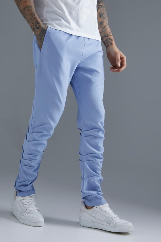 boohoo Mens Stacked Leg Dress Pants - Blue Cover