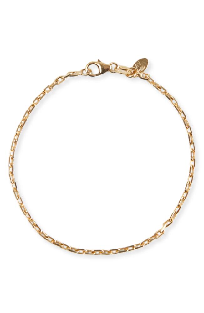 Argento Vivo Sterling Silver Paper Clip Chain Bracelet in Gold Cover