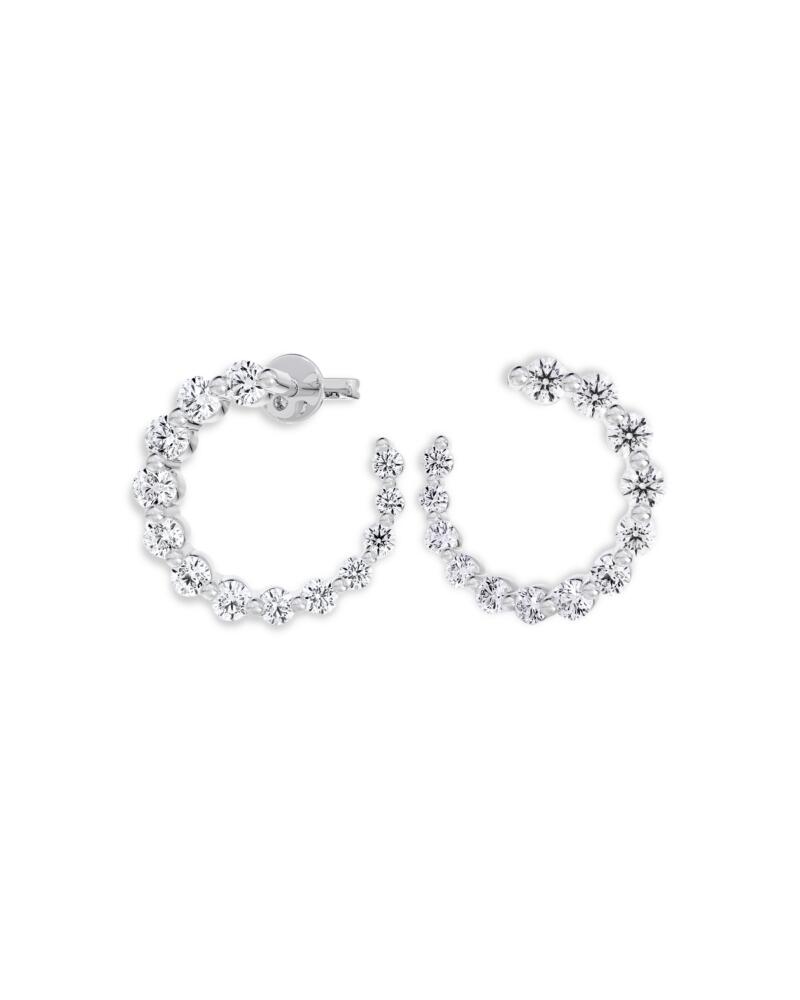 De Beers Forevermark Classic Graduated Diamond Hoop Earrings in 18K White Gold, 1.07 ct. t. w. Cover