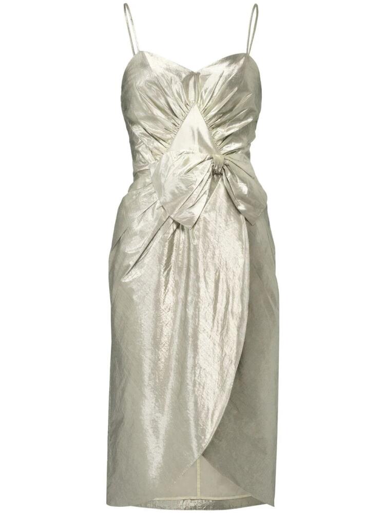 Maison Margiela bow-detail lurex midi dress - Silver Cover