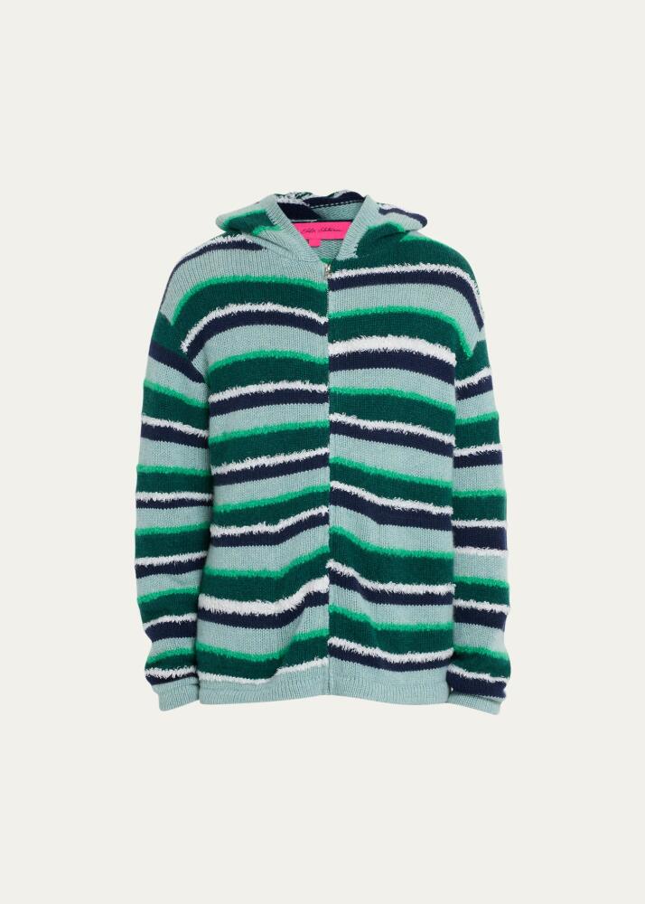 The Elder Statesman Men's Mixed Stripe Cashmere-Blend Zip Hoodie Cover