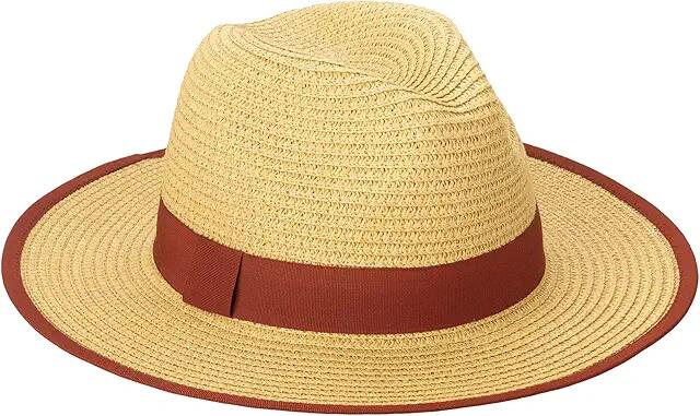 San Diego Hat Company Fedora w/ Pop Color Grosgrain (Rust) Caps Cover