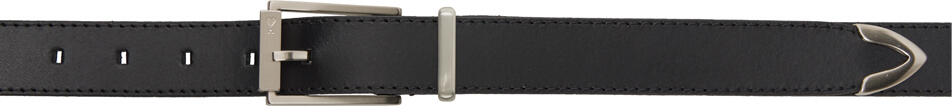 AMI Paris Black Rectangular Buckle Belt Cover