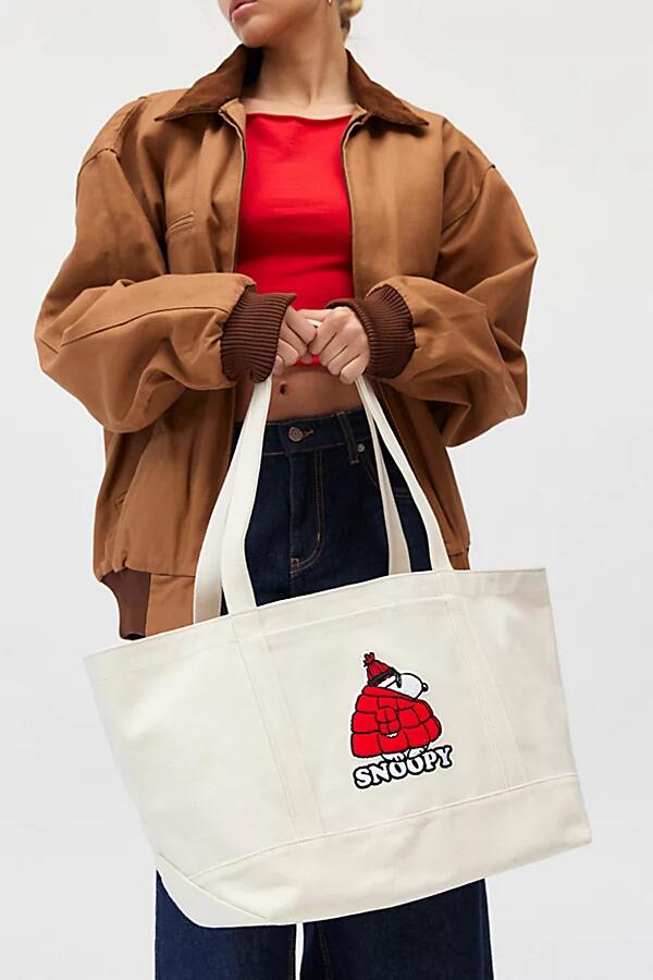 BAGGU X Peanuts Medium Heavyweight Canvas Tote Bag in Snoopy Cover