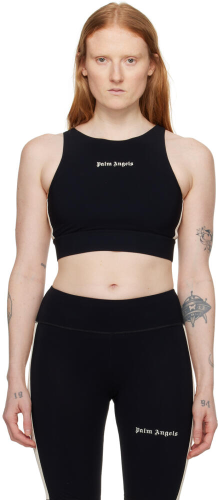 Palm Angels Black Cropped Tank Top Cover