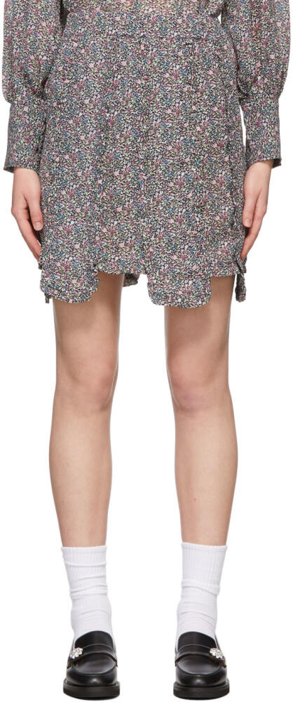 GANNI Multicolor Floral Crêpe Mini Skirt Cover