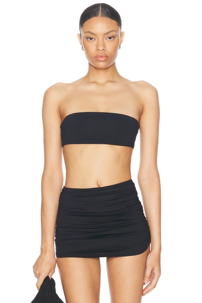 WARDROBE.NYC Bandeau Bikini Top in Black Cover