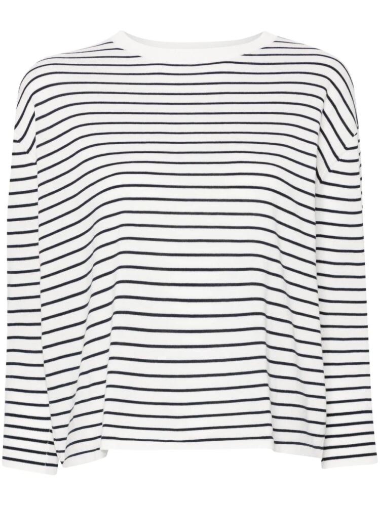 ASPESI striped fine-knit jumper - White Cover