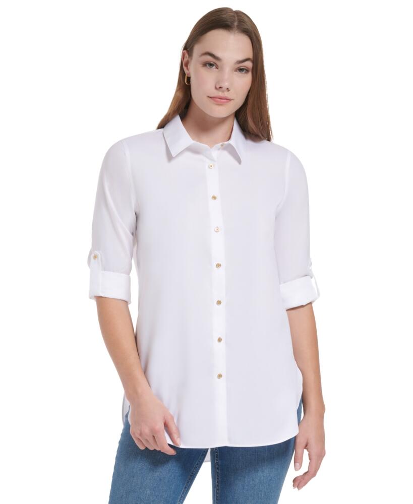 Calvin Klein Non-Iron Button Down Tunic - Birch Cover