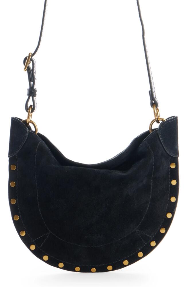 Isabel Marant Mini Oskan Moon Suede Crossbody Bag in Black Cover