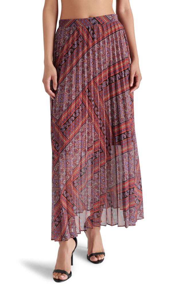 Steve Madden Coppola Paisley Pleated Maxi Skirt in Paisley Multi Cover