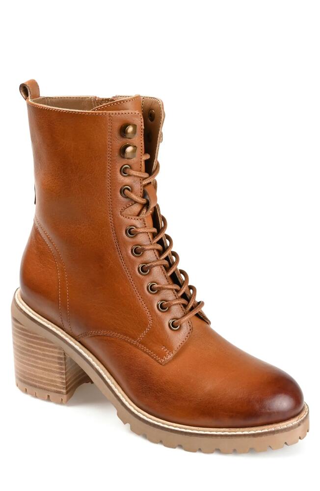 Journee Signature Malle Lace-Up Boot in Cognac Cover