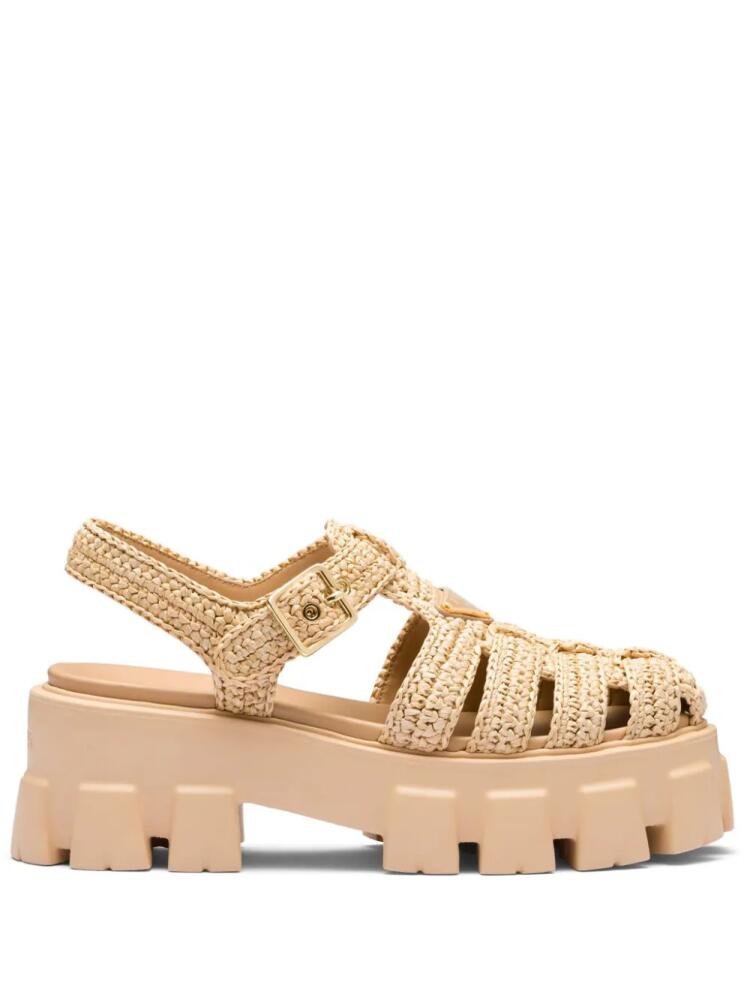 Prada Monolith raffia sandals - Neutrals Cover