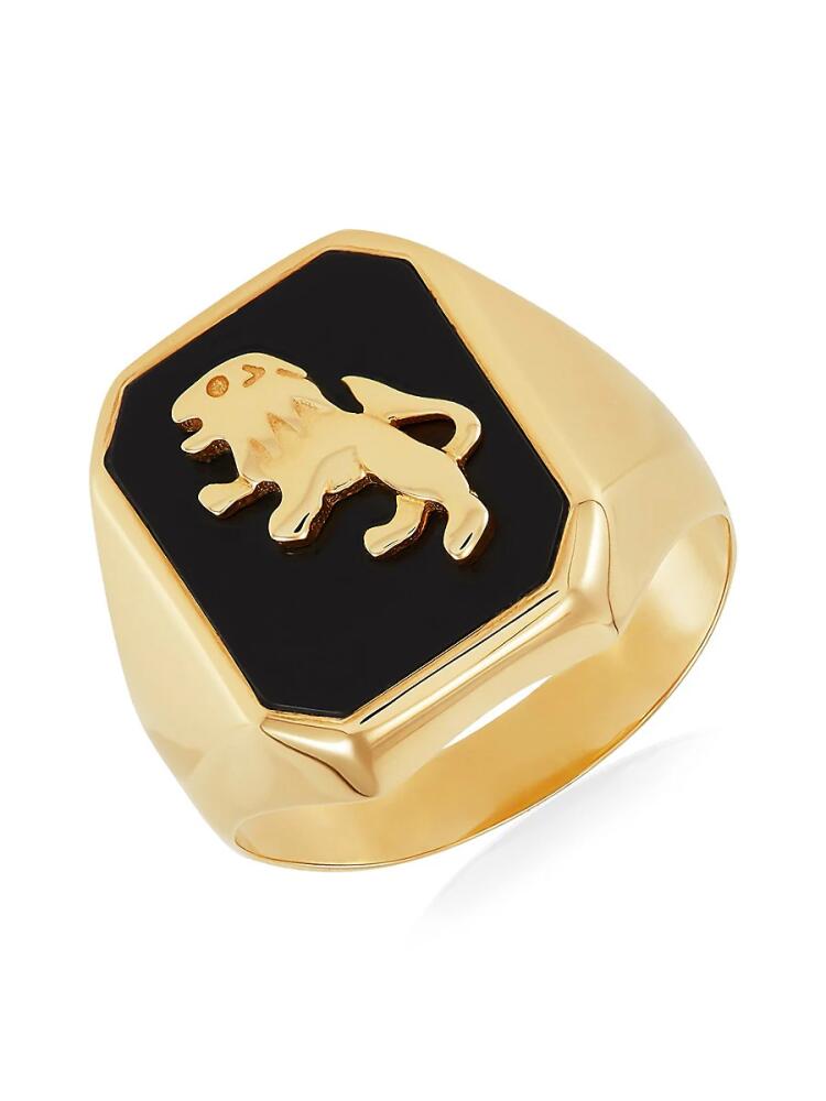 Saks Fifth Avenue Men's 14K Yellow Gold & Onyx Lion Signet Ring Cover