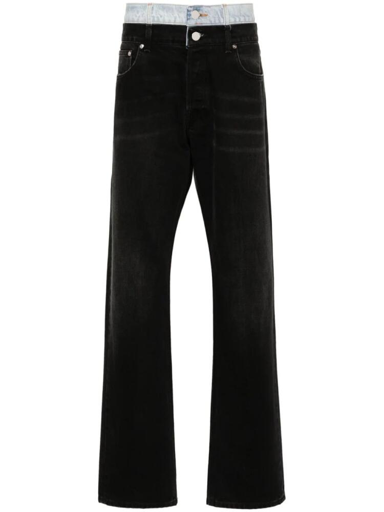 VTMNTS layered-effect cotton jeans - Black Cover