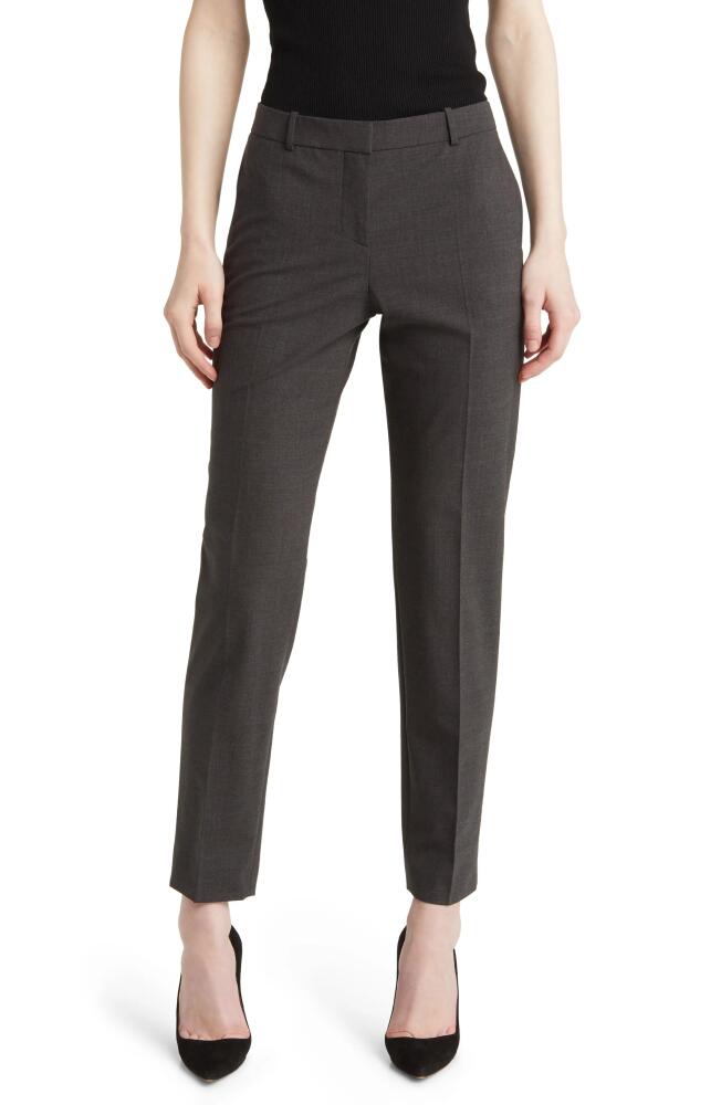 BOSS Tiluna Virgin Wool Blend Ankle Pants in Charcoal Cover