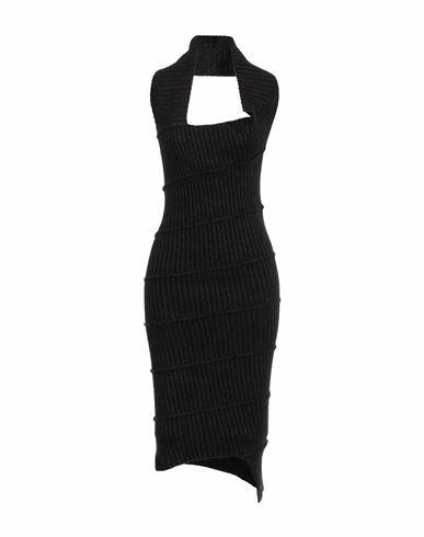 Mm6 Maison Margiela Woman Midi dress Black Cotton, Polyamide, Acrylic, Alpaca wool, Elastane Cover