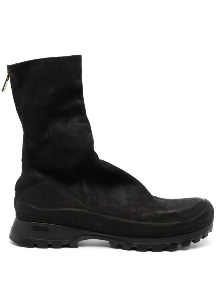 Yohji Yamamoto round-toe leather boots - Black Cover