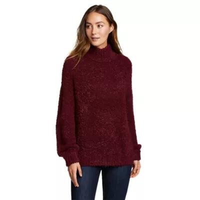 Eddie Bauer Women's Moonspun Bouclé Funnel-Neck Sweater Cover