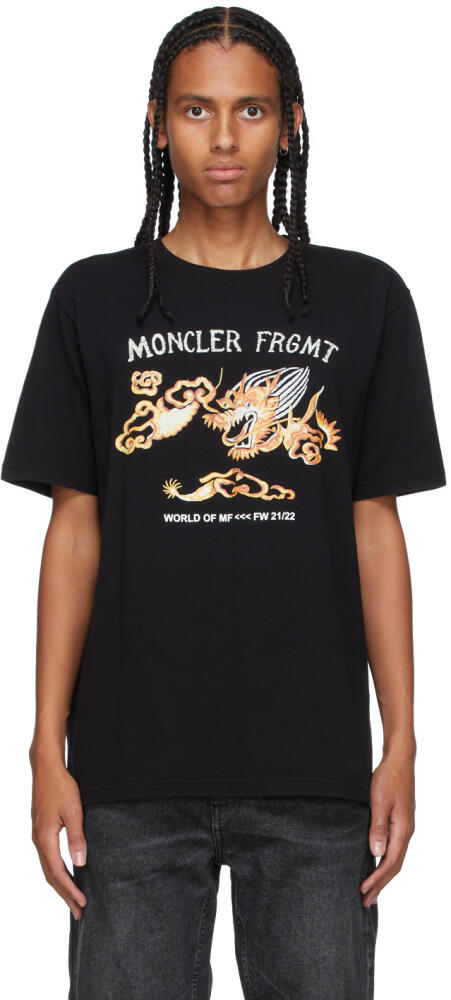 Moncler Genius 7 Moncler FRGMT Hiroshi Fujiwara Black Graphic Dragon T-Shirt Cover