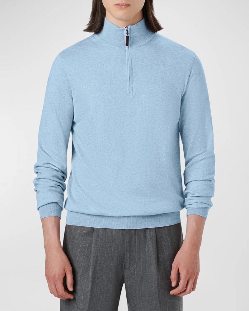 Bugatchi Men's Melange Quarter-Zip Sweater Cover