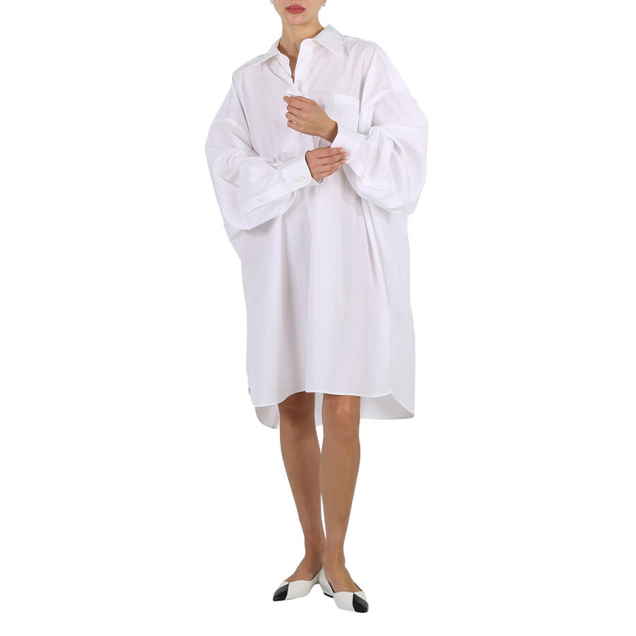 Maison Margiela White Cotton Poplin Oversized Shirt Dress Cover