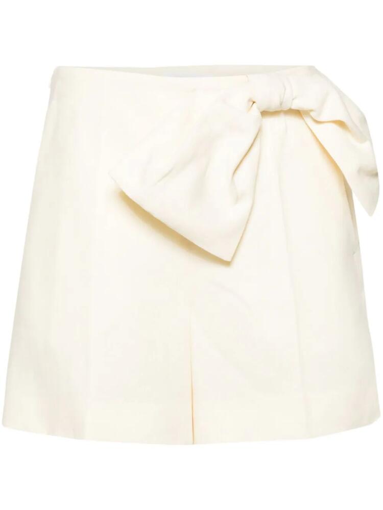 Chloé bow-detail linen shorts - Neutrals Cover