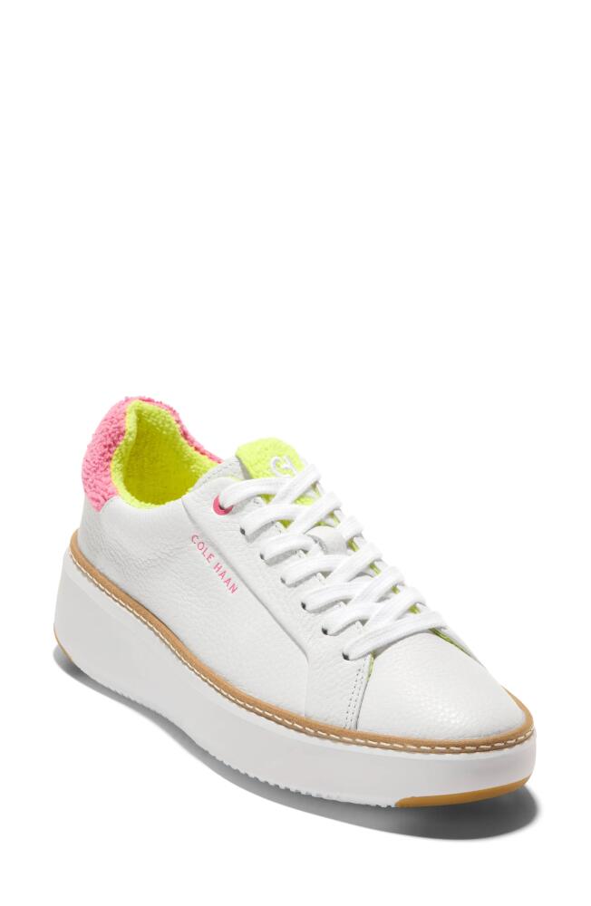 Cole Haan GrandPro Topspin Platform Sneaker in Optic White Tumbled Cover