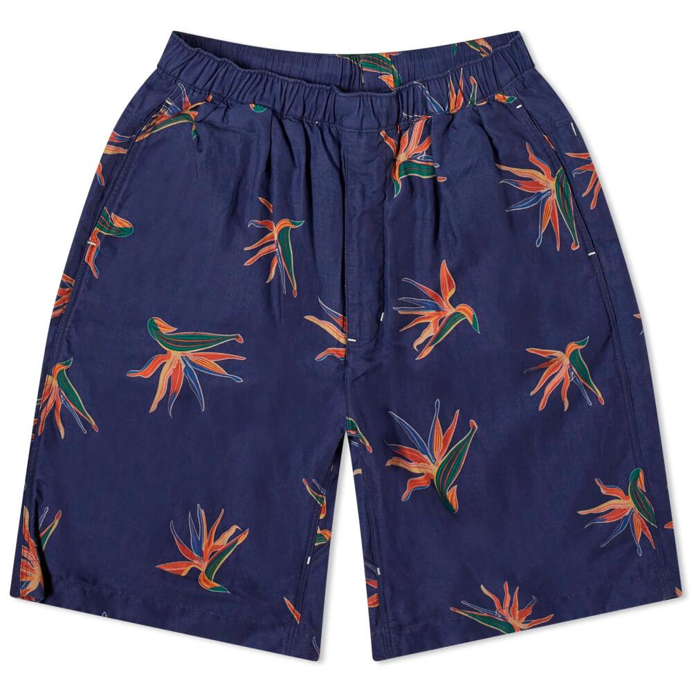 Nanamica Men's Cupra Hemp Aloha Shorts in Navy Cover