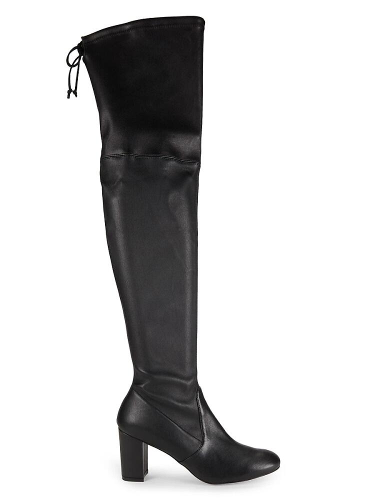 Stuart Weitzman Women's Sofia Leather Block Knee High Boots - Black Cover