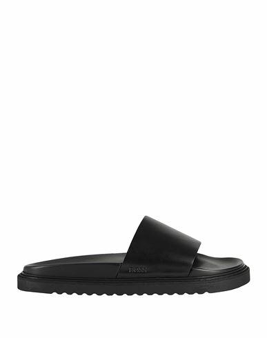 Boss Man Sandals Black Leather Cover