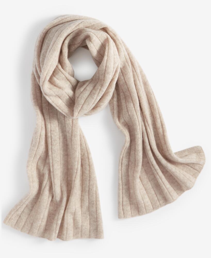 Charter Club Ribbed 100% Cashmere Scarf, Created for Macy's - Pearl Taupe Heather Cover