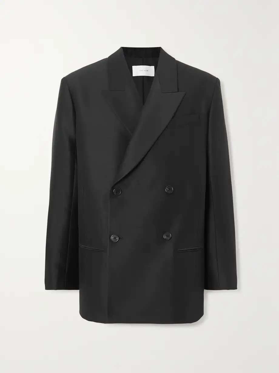 The Row - Cosima Wool And Silk-blend Cady Blazer - Black Cover