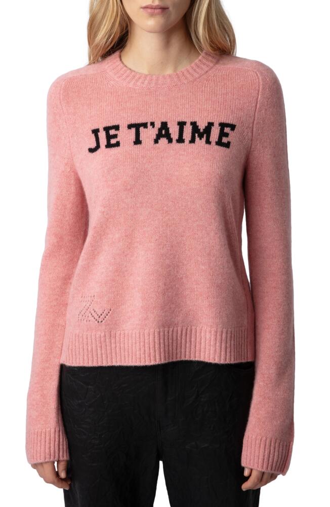 Zadig & Voltaire Lili Je T'Aime Cashmere Sweater in Litchi Cover