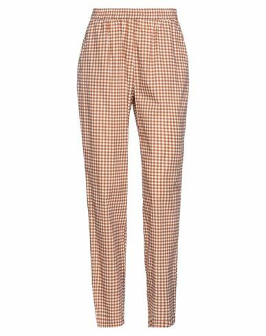 Niū Woman Pants Brown Cotton, Elastic fibres Cover