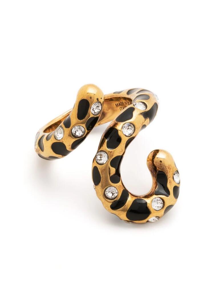 Lanvin crystal-embellished sculpted ring - Gold Cover