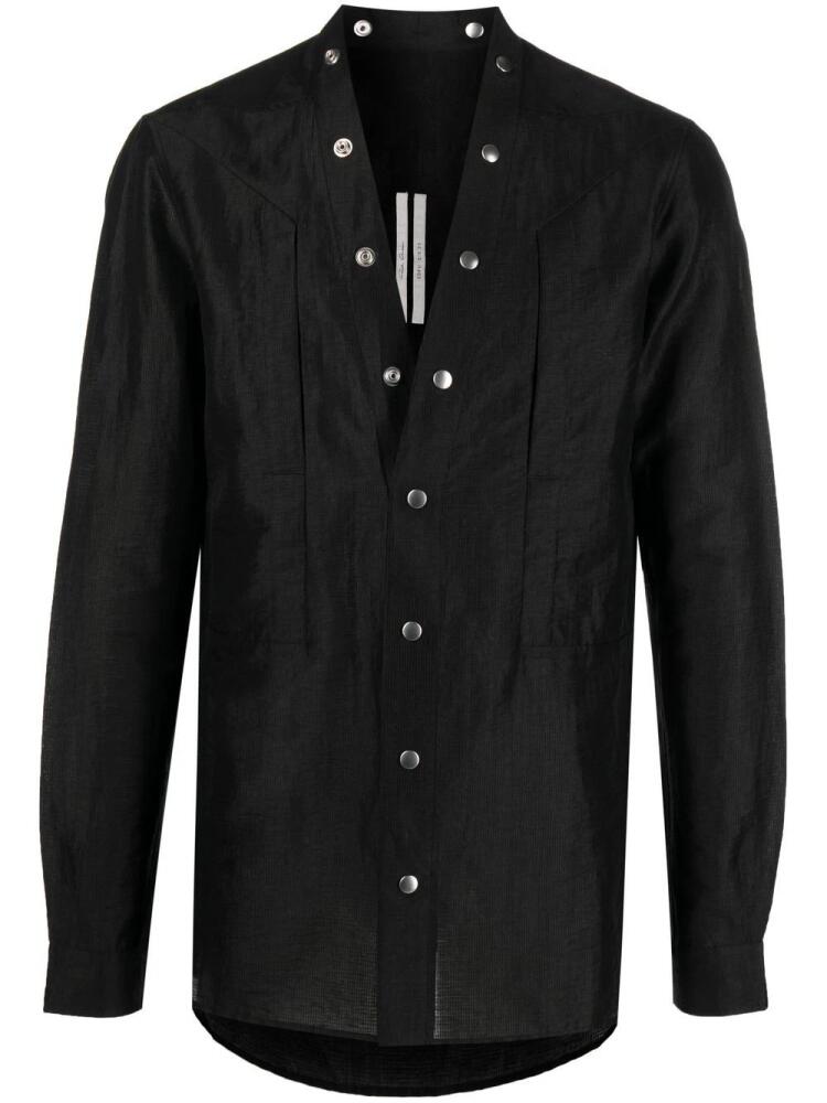 Rick Owens press stud-fastening shirt - Black Cover