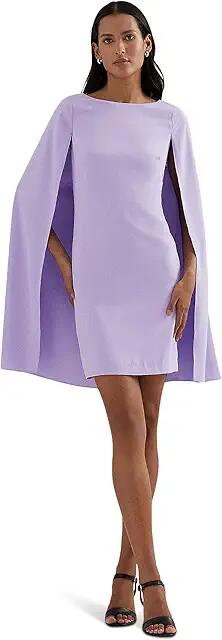 Lauren Ralph Lauren Cape Georgette Cocktail Dress (Wild Lavender) Women's Dress Cover