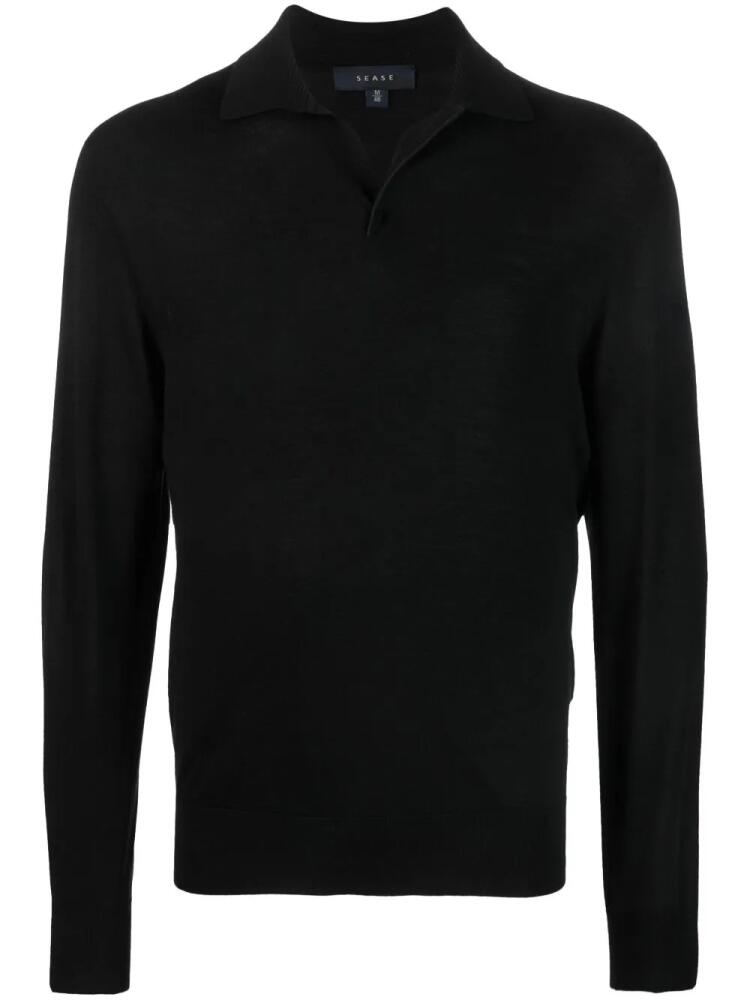 Sease fine-knit polo shirt - Black Cover