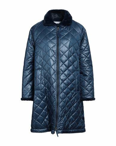 Rosso35 Woman Coat Navy blue Polyamide, Polyester Cover