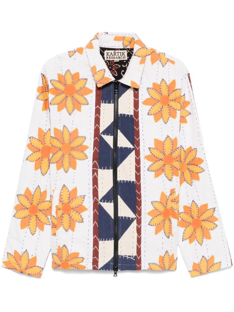 Kartik Research Rangoli-embroidered jacket - White Cover